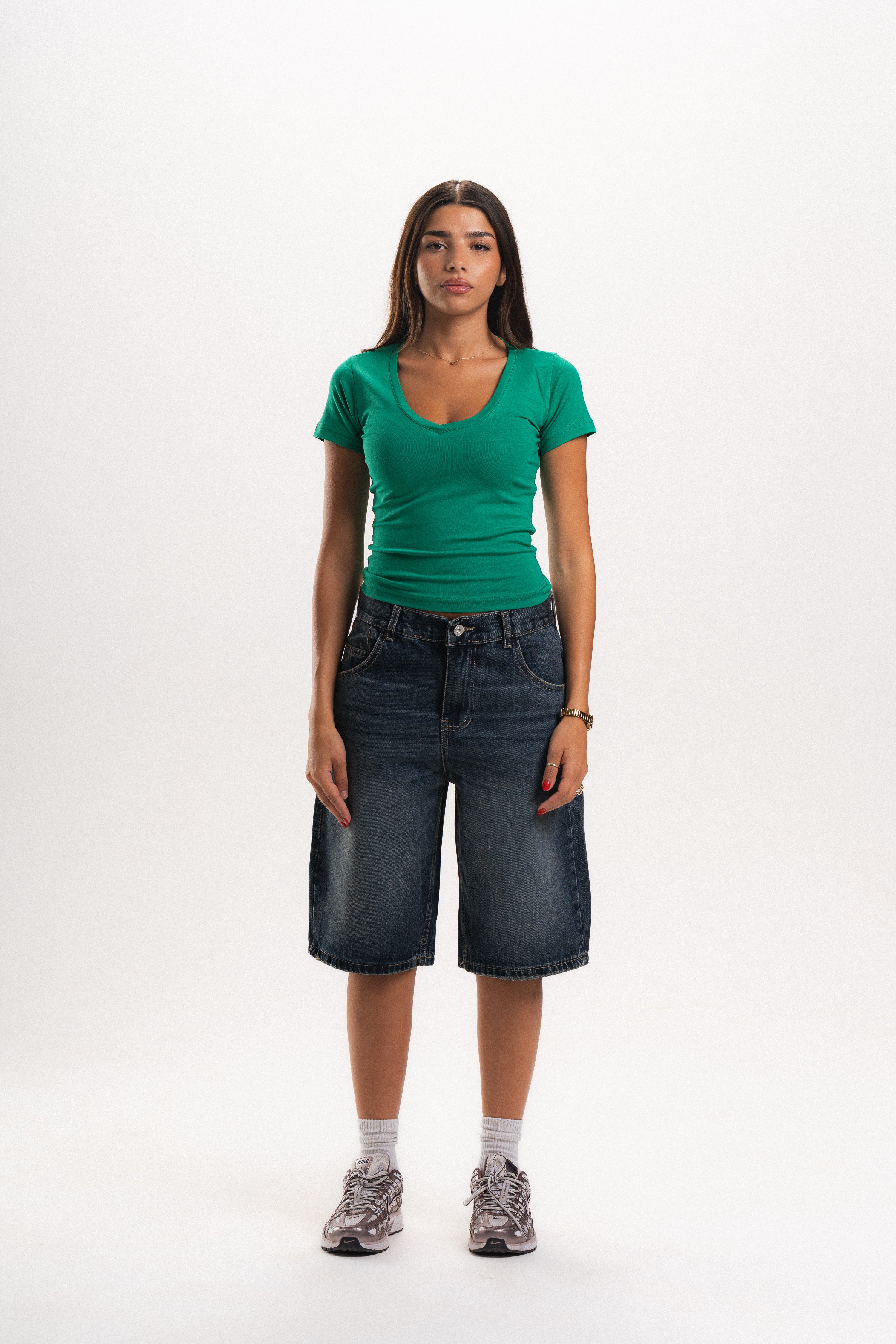 V-Neck Tight Short Sleeve Top