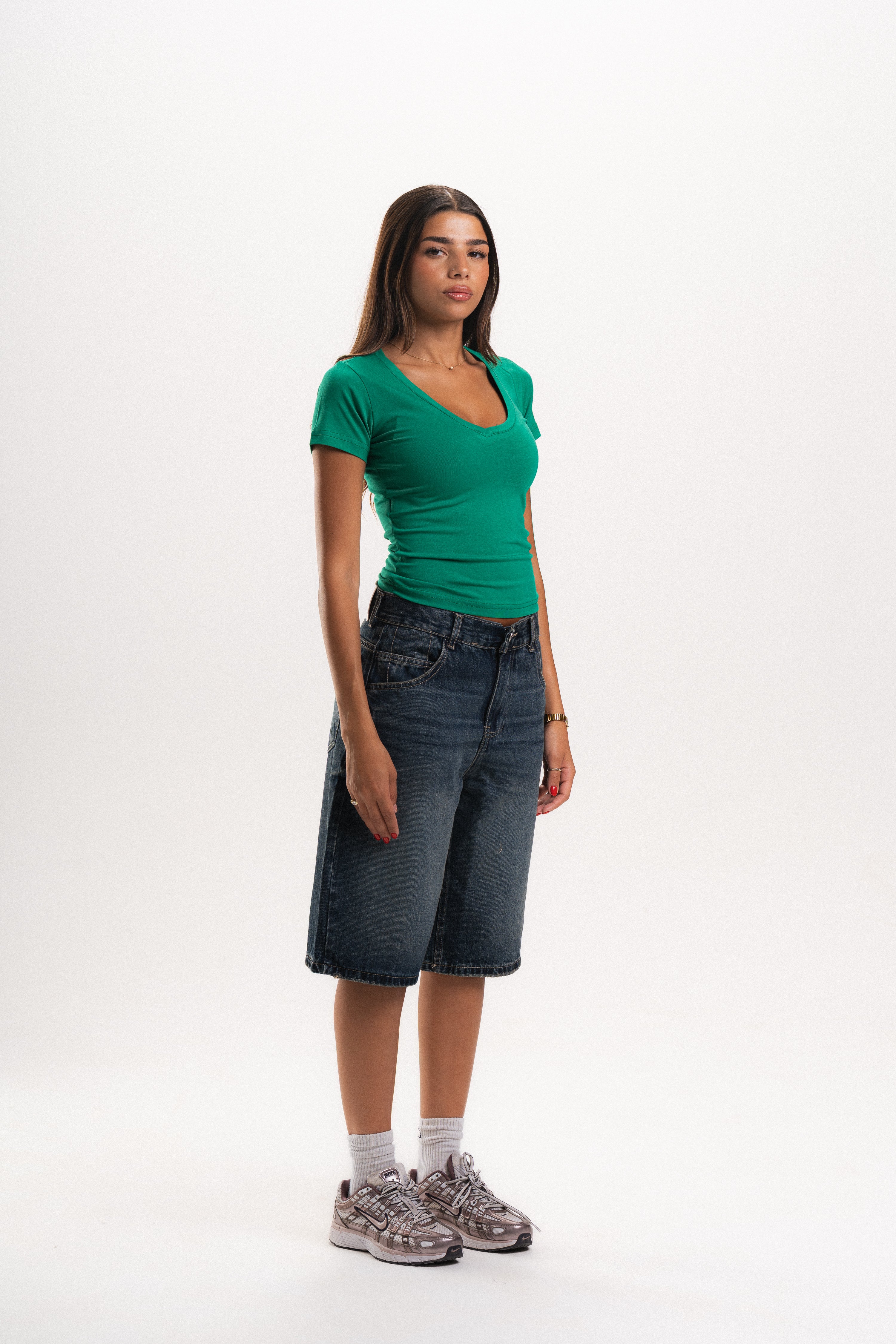 V-Neck Tight Short Sleeve Top