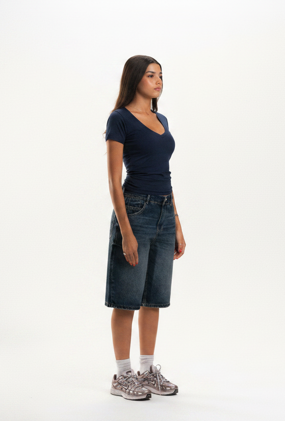 V-Neck Tight Short Sleeve Top