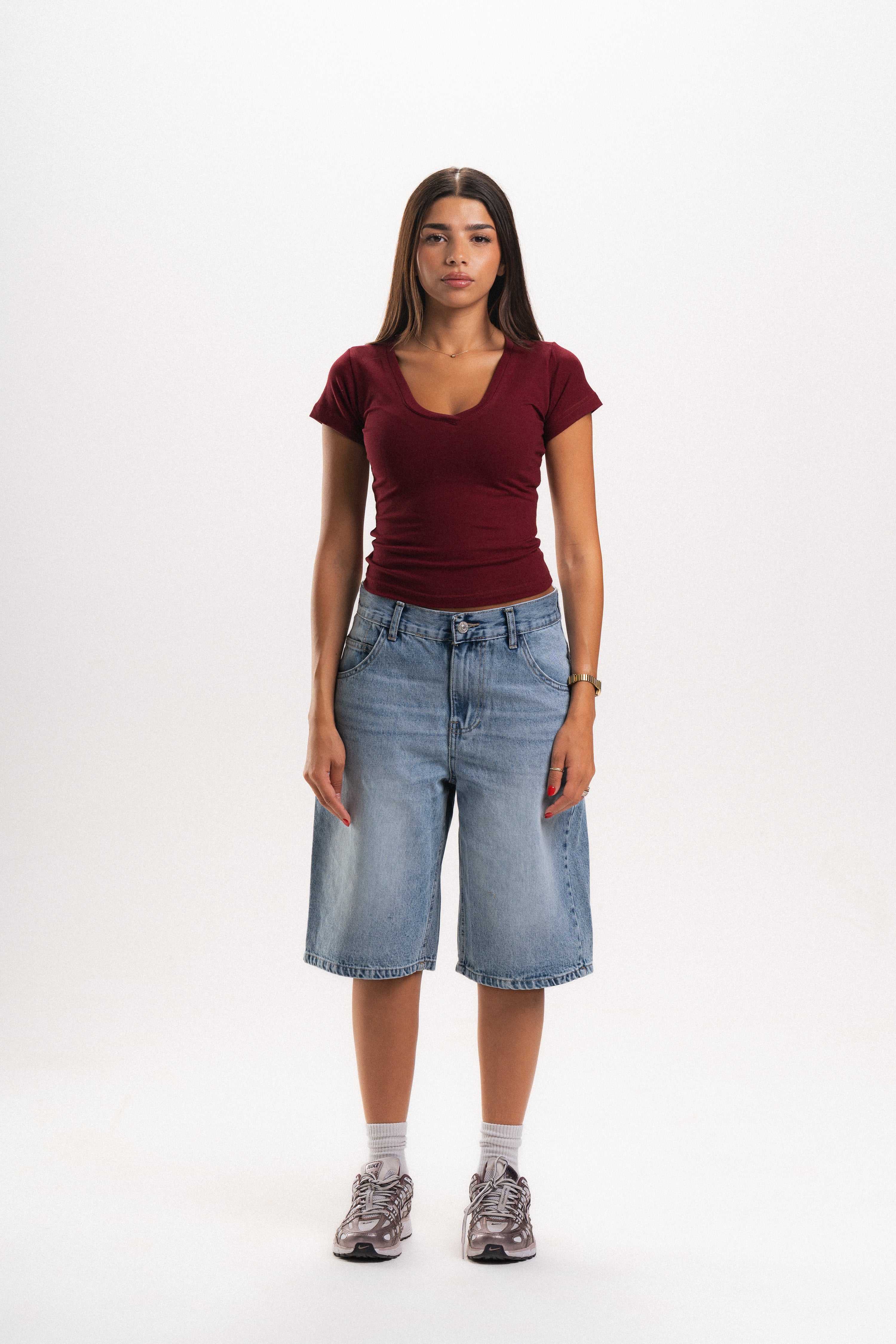V-Neck Tight Short Sleeve Top