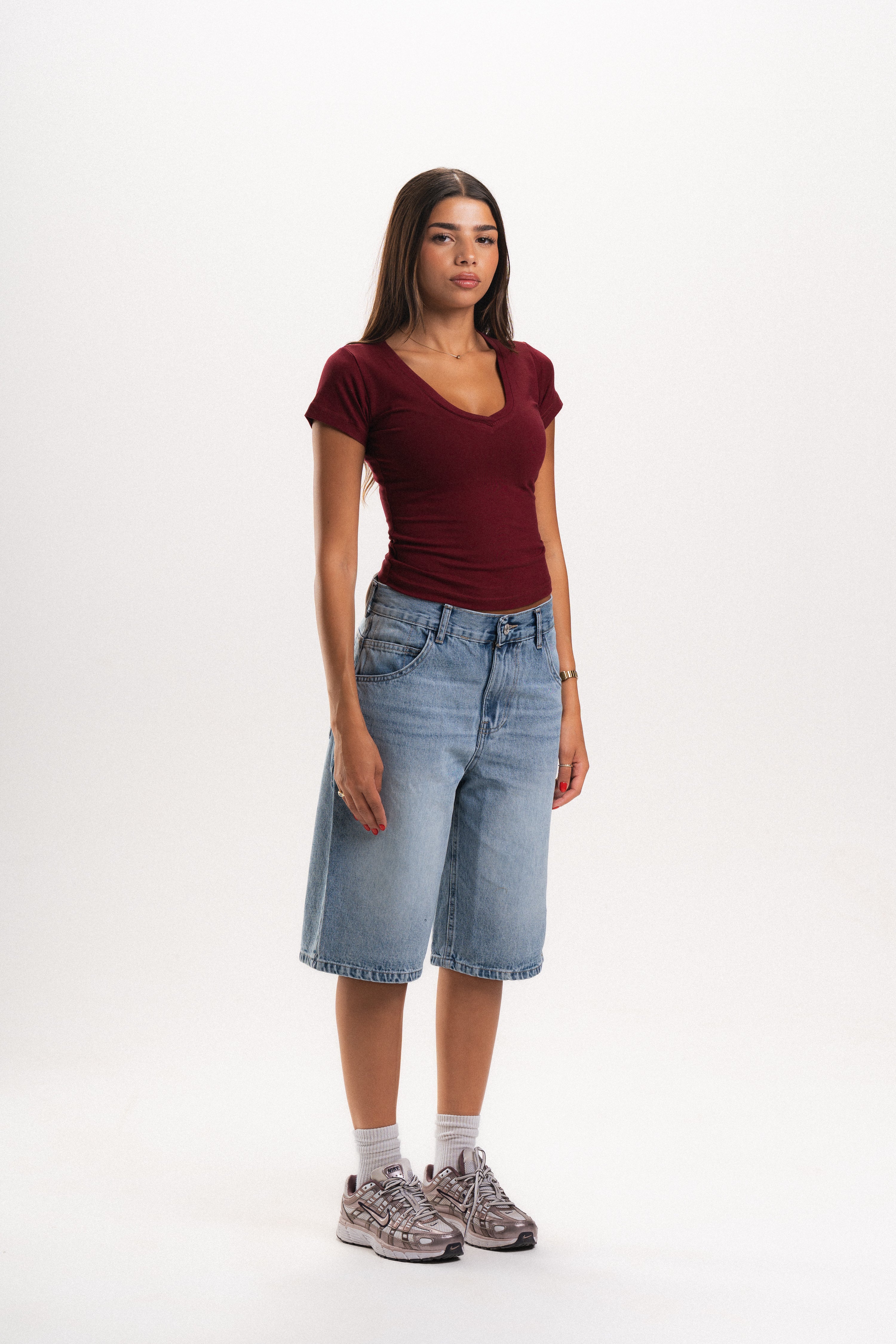 V-Neck Tight Short Sleeve Top